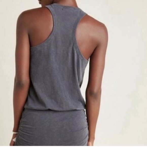 Sundry Gardien Ruched Racerback Tank Dress. Charcoal Grey. Size 3 (Large). - Picture 12 of 12